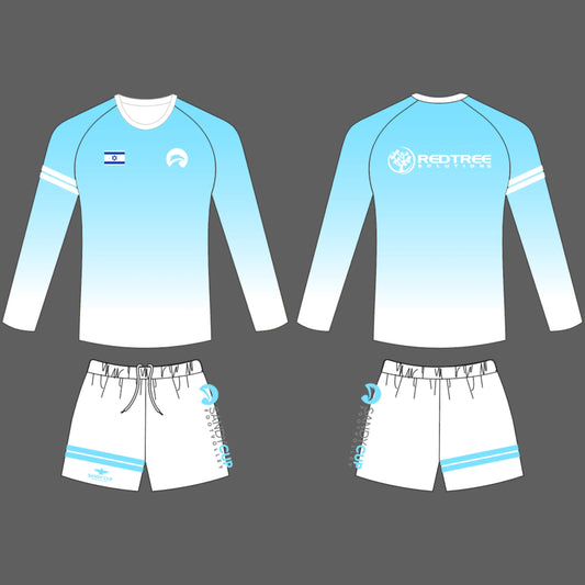 Sandy Aqua & White Long Sleeve