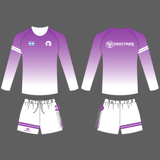 Sandy Purple & White Long Sleeve